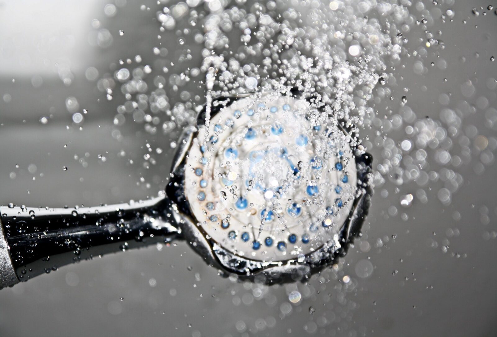 Shower with hot water